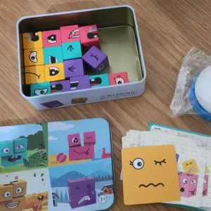 Recibido el juego de bloques de construcción de rompecabezas de expresiones con campana del cliente N****a.