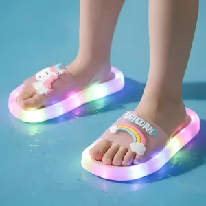 Pantuflas LED para Niños Deslizadores de Unicornio