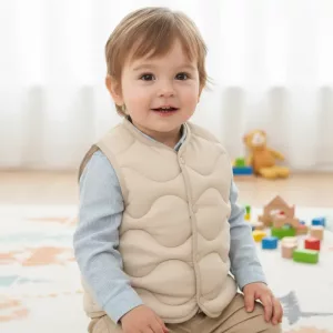 Chaleco de Algodón Elegante Chaqueta Sin Mangas Cálida para Niños
