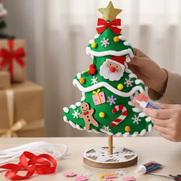 diy christmas tree, diy felt christmas tree