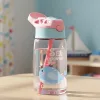 water bottle with straw, drink bottle with straw, clear water bottle with straw, sippy water bottle