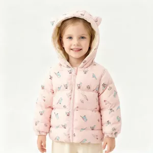 warm jacket, hooded jacket, cute jacket, hooded jacket with ears, hooded puffer jacket