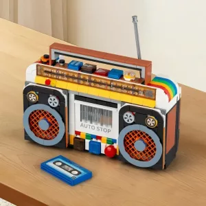 Juguete de bloques de construcción de modelo de radio retro DIY para niños