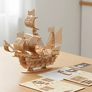 Puzzle 3D de vehículos Bloques de construcción de madera Juguete de construcción para niños