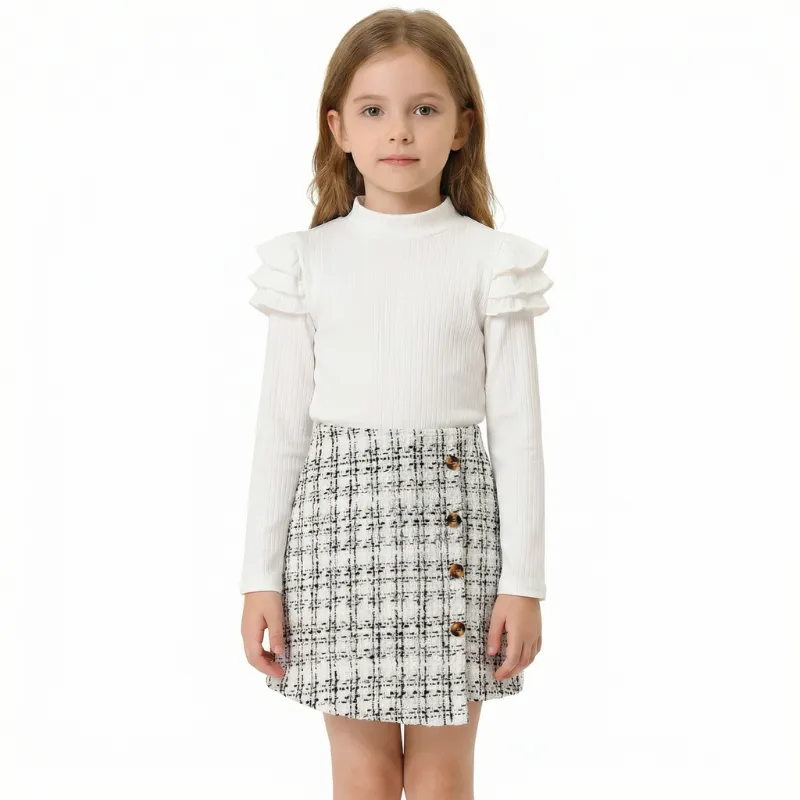 long sleeve top and skirt set