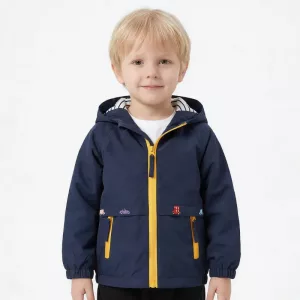 Chaqueta cortavientos de algodón con capucha ligera y a la moda