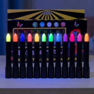 Set de 12 rotuladores de pintura UV que brillan en la oscuridad para cara y cuerpo para niños
