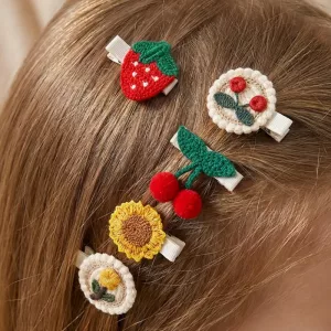 Juego de 10 Pinzas de Verano con Bonitos Bordados para el Pelo de Niños