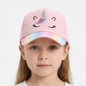 Gorra de béisbol de algodón con unicornio para niños