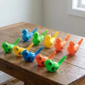 Juego de 10 silbatos de pájaro de colores para niños