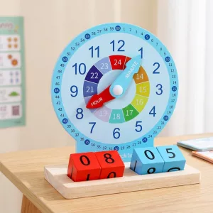 Juguete educativo Montessori interactivo con reloj para enseñar la hora