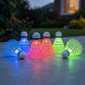 Set de 6 volantes de bádminton de nailon con luz LED brillante