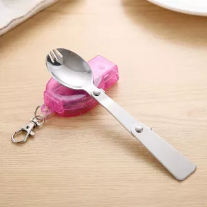 Cubiertos de Viaje Plegables de Acero Inoxidable para Niños