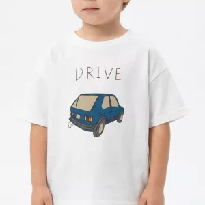 Camiseta casual de verano de algodón con coche para niños
