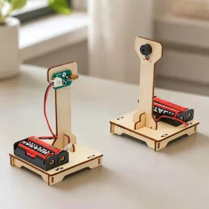 Juguete STEM de experimento científico con modelo de alarma infrarroja de madera DIY