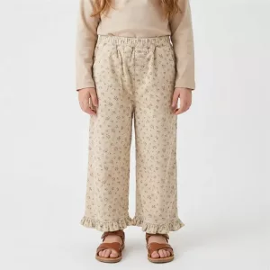 Pantalones holgados de algodón con volantes para niños