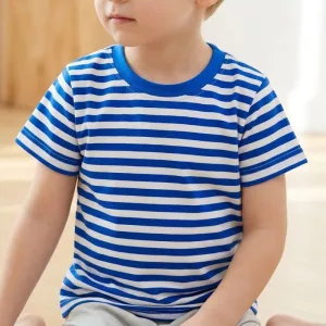 Camiseta de verano de algodón a rayas para niños
