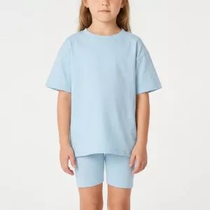 Conjunto de camiseta de manga corta transpirable de algodón con leggings y shorts para niños